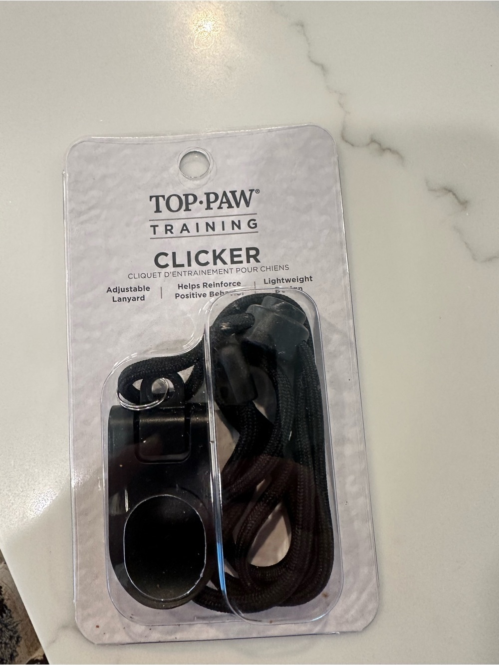 Top Paw Clicker and Lanyard - Black